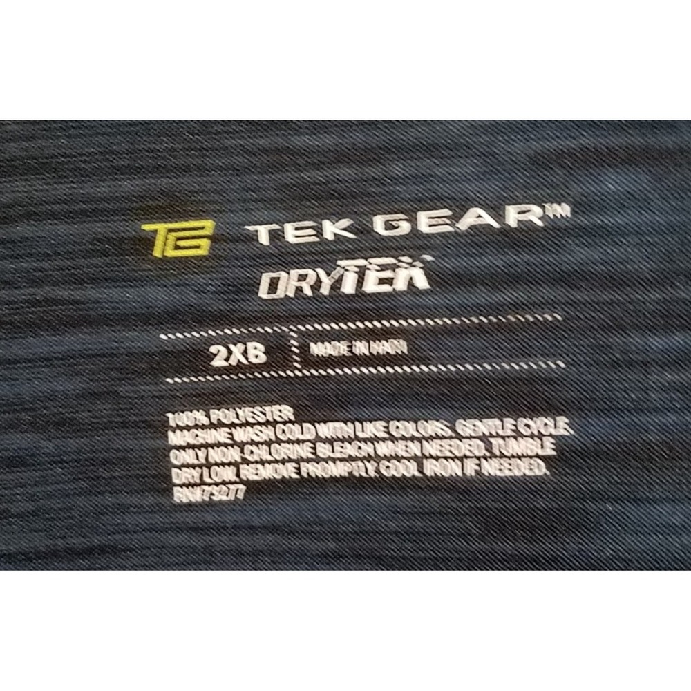 Tek Gear Dry‎ Tek Men's T-shirt Blue NWT Round Neck Activewear Size 2X Big/Tall - Picture 2 of 4